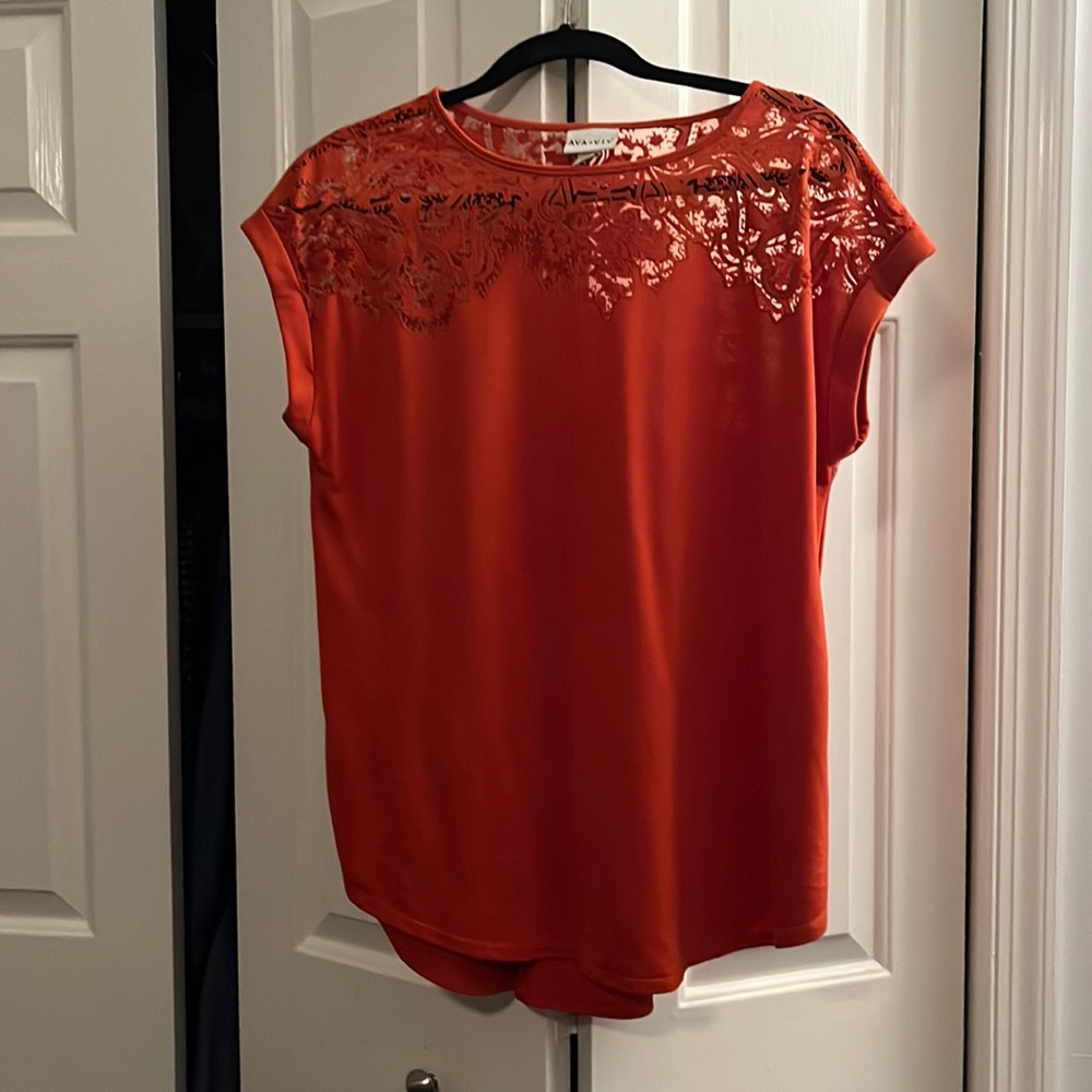 Dolman sleeve blouse with sheer neckline - women’s size X
